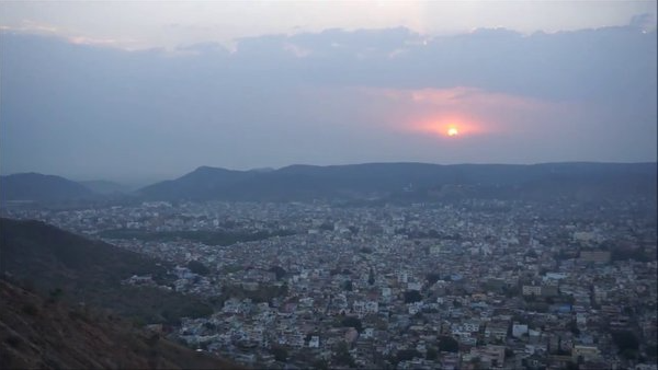 Jaipur at Sunrise and Sunset